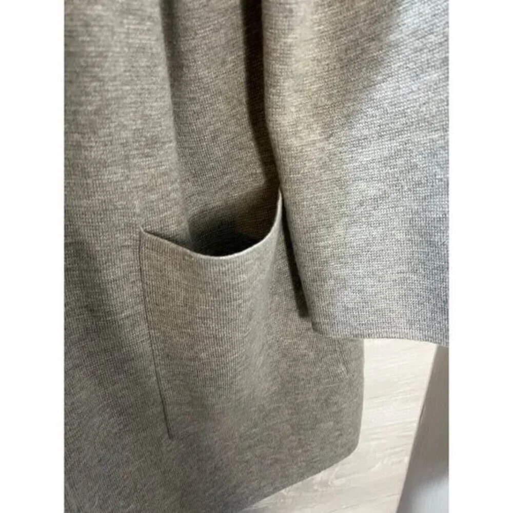 J. Crew Open Front Merino Wool Blend Sweater Blazer Light Gray‎ Small
